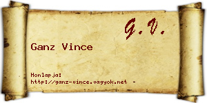 Ganz Vince névjegykártya